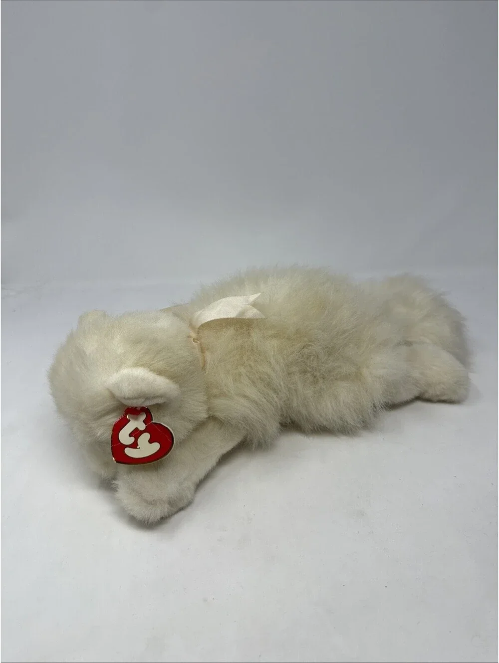 Ty Classic “Angel” the White Persian Cat w/ Pink Bow Plush 1997